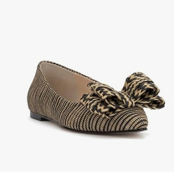 🖤🔹️Jessica Simpson🔹️ Black/natural Whirzle Bow Ballet Flats - Picture 7 of 7